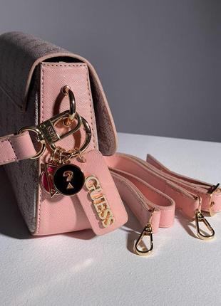 Жіноча сумка гесс рожева guess cordelia flap shoulder bag pink3 фото