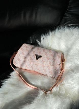 Жіноча сумка гесс рожева guess cordelia flap shoulder bag pink7 фото