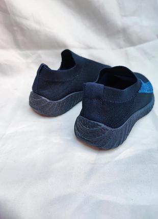 Детские макасины кроссовки синего цвета, текстильные кроссовки5 фото