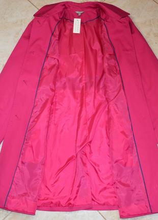 Брендовый розовый плащ тренч пиджак с карманами m&s коттон большой размер этикетка9 фото
