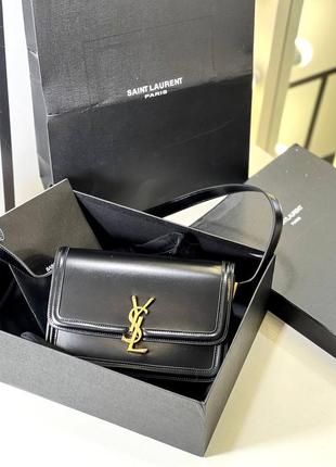 Сумка женская кожаная черная брендовая в стиле ysl люкс