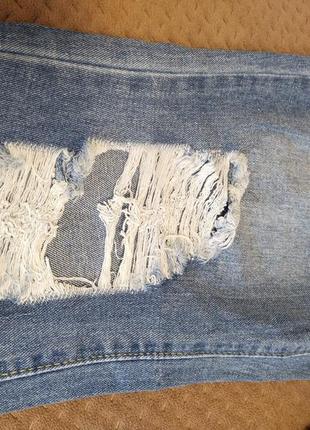 Женские синие потертые джинсы shein3 фото