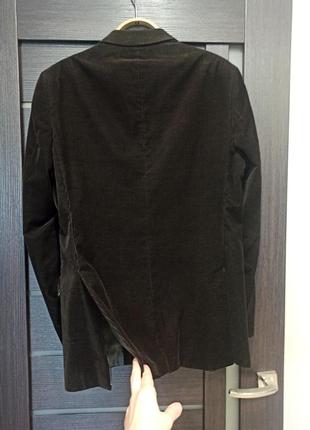 Мужской классический пиджак zara man, темно-коричневый, вельвет, 52 р.2 фото