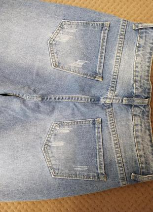 Женские синие потертые джинсы shein7 фото