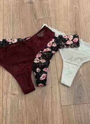 Кружевные трусики h&amp;m, р. 36 (3 шт.)