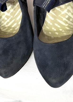Замшевые туфли на каблуке 39, 25-25,5см ✔️натуральная кожа5 фото