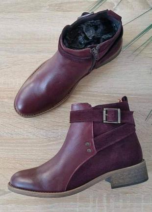 Кожаные французские 🇫🇷 демисезонные / осенние / весенние женские ботинки джодпур cosmoparis 37-38 размер