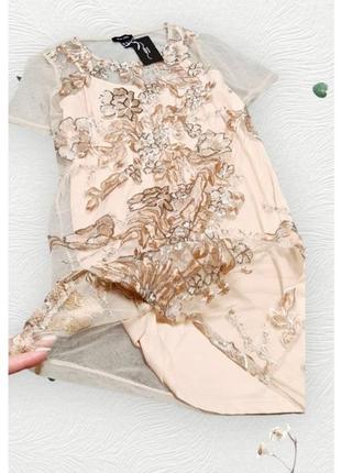 Вечернее платье из фатина с вышивкой в паетки new look5 фото