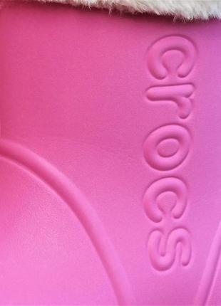 Жіночі гумові напівчоботи crocs рожеві чоботи крокси теплі зимові (розміри: 36)4 фото