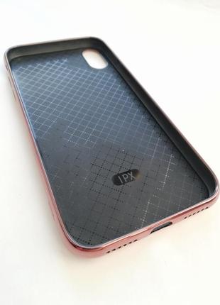 Чехол персиковый glass case iphone xs max3 фото