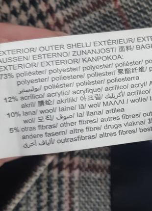 Піджак жакет сірий картатий/гусяча лапка двобортний 46 р.8 фото