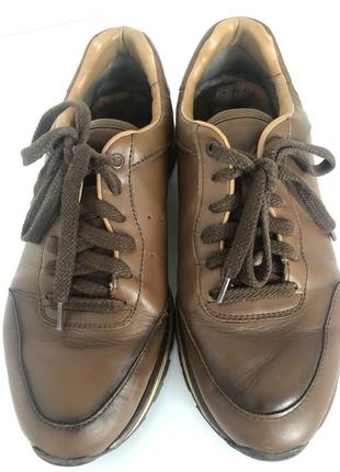 Zara туфли кроссовки коричневого цвета с нат. кожи