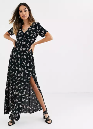 Вискозное макси платье в цветочный принт miss selfridge