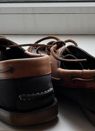 Кожаные туфли лоферы marks &amp; spencer оригинальные синие3 фото