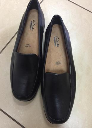 Кожаные туфли мокасины clarks1 фото