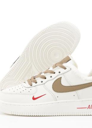 Жіночі зимні кросівки найк форс, nike air force 1 low winter, женские кроссовки найк зимние с мехом