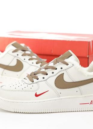 Жіночі зимні кросівки найк форс, nike air force 1 low winter, женские кроссовки найк зимние с мехом2 фото