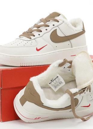 Жіночі зимні кросівки найк форс, nike air force 1 low winter, женские кроссовки найк зимние с мехом6 фото