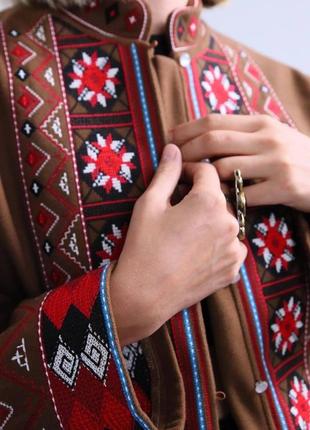 Колоритний жакет накидка вишиванка, українська вишиванка в етнічному стилі, етно накидка з вишивкою2 фото