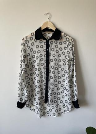 Шифонова блуза з чорним коміром від barbara hulanicki