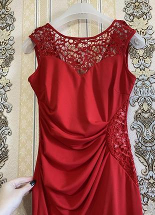 Довга вечірня червона сукня, длинное платье в пол3 фото