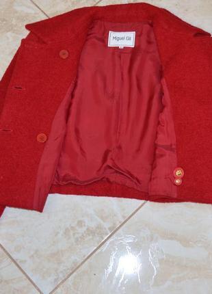 Брендовый красный пиджак жакет блейзер miguel gil шерсть8 фото