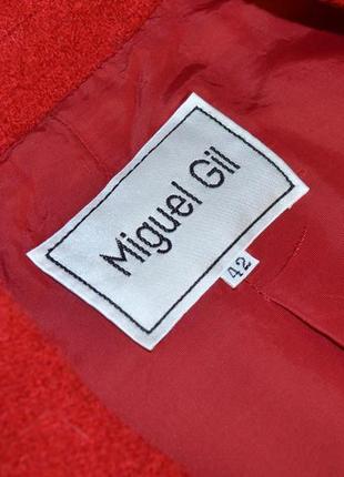 Брендовый красный пиджак жакет блейзер miguel gil шерсть5 фото