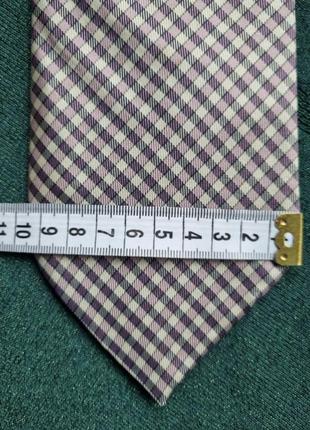 Шелковый красивый брендовый серый сиреневый галстук в кубики pierre cardin6 фото