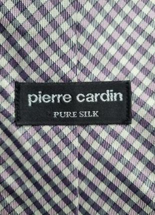 Шелковый красивый брендовый серый сиреневый галстук в кубики pierre cardin2 фото