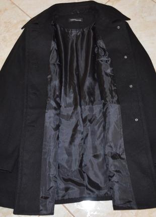 Брендовое черное демисезонное пальто с карманами wardrobe essentials большой размер6 фото