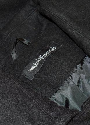 Брендовое черное демисезонное пальто с карманами wardrobe essentials большой размер3 фото
