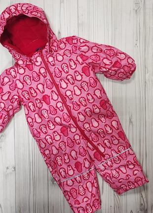 Зимний мембранный термокомбинезон 74/80(+6) см, теплый комбинезон