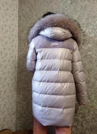 Шикарный пуховик эко кожа