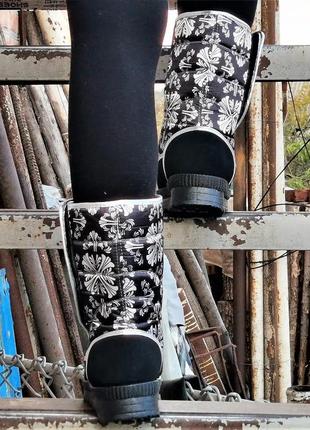 Зимові жіночі дутики чоботи на хутру теплі чорні (розміри: 37)8 фото