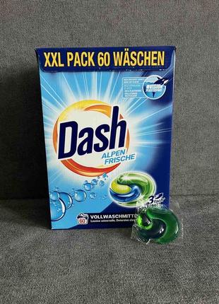 Капсулы для стирки dash 3 в 1 alpen frische для всех типов тканей 60шт1 фото