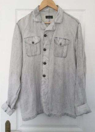 Крутевая льняная рубашка zara man
