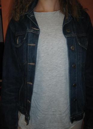 Пиджак женский nljeans б/у джинсовый короткий размер 42 синий