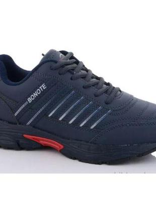 Кросівки чоловічі bonote р.44 сині шкірозамінник сезон осінь/весна