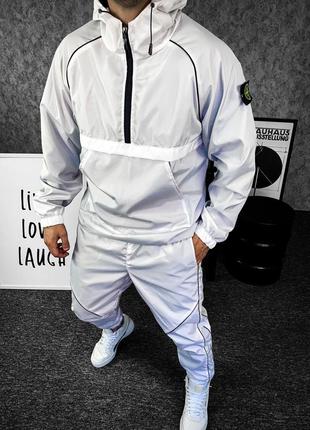 Белый мужской демисезонный спортивный костюм2 фото