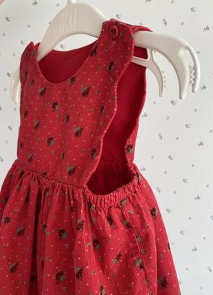 Платье сарафан вельветовое красное2 фото