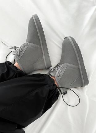 Женские угги ugg neumel cool grey suede