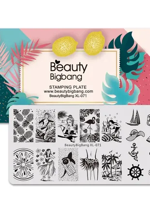 Пластина для стемпінгу beautybigbang xl-071 для декору нігтів