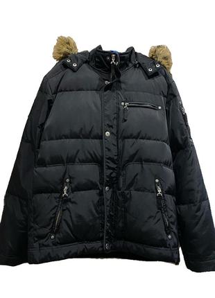 Чоловіча куртка пуховик зимовий стьобана зимова куртка з капюшоном з карманами верхній одяг1 фото