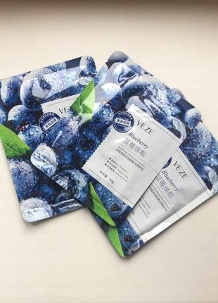 Ткань маска для лица veze blueberry facial mask с экстрактом черники