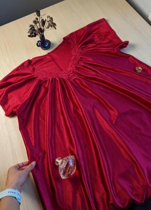 Нічна сукня бордова довга максі вінтажне для дому сну l2 фото