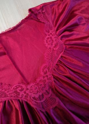 Ночнушка платье бордовое длинное макси винтажное для дома сна l3 фото