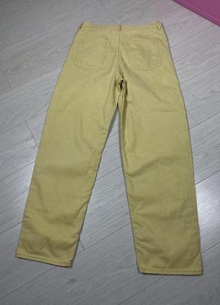 Cos джинсы штины деним яркие пастельные желтые с высокой посадкой багги широкие прямые мом8 фото
