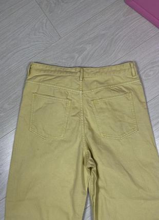 Cos джинсы штины деним яркие пастельные желтые с высокой посадкой багги широкие прямые мом9 фото