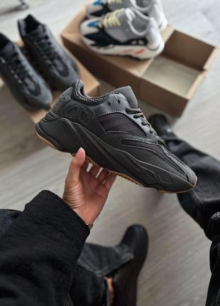 Кросівки чоловічі, жіночі adidas yeezy boost 700 v2 utility black чорні, адідас ізі буст