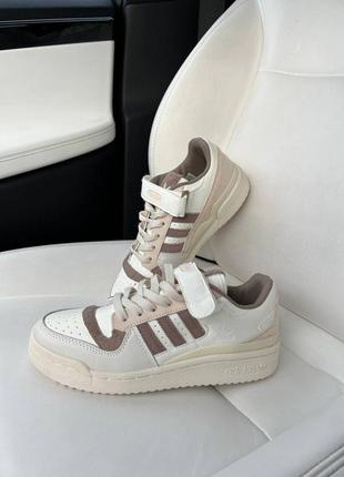 Женские кроссовки кожаные adidas forum 84 low white brown адидас форум низкие3 фото